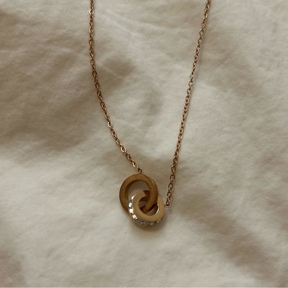 Interlocking Gold Plated Necklace - Picture 2 of 3